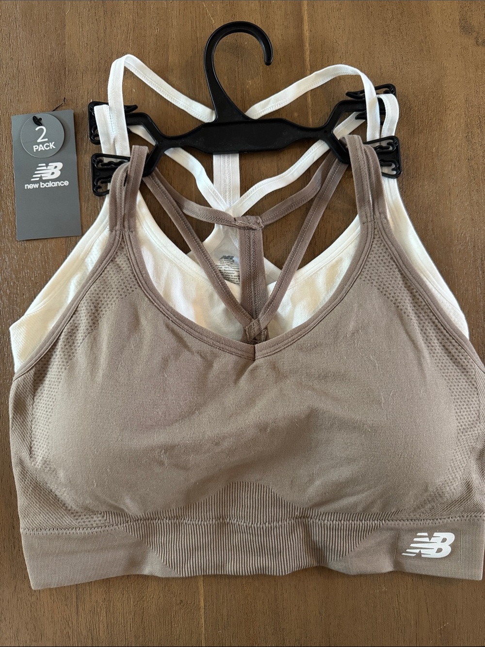 New Balance Women’s Sports Bra - Taupe & White (2-Pack)